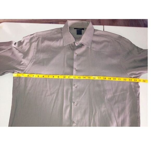 DKNY -MENS GREY STRIPPED BUTTON FRONT CLOSURE LONG SLEEVE 100%COTT SIZE X-LARGE - Picture 5 of 5
